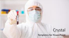  Presentation with testing blood - Audience pleasing presentation theme consisting of hiv vaccine - young handsome lab assistant testing backdrop and a white colored foreground