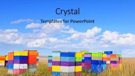  Presentation with montana - Beautiful slides featuring hive - colorful beehives in montana usa backdrop and a light blue colored foreground