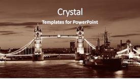  Presentation with warship - Theme having hms belfast warship and tower background and a tawny brown colored foreground