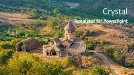  Presentation with region - Cool new slides with hnevank-monastery-landmark-of-lorri backdrop and a ocean colored foreground