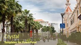  Presentation with colonial - Presentation having ho-chi-minh-city-saigon background and a tawny brown colored foreground