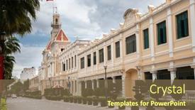  Presentation with colonial - Slides consisting of ho-chi-minh-city-saigon background and a coral colored foreground