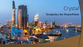  Presentation with important - Slide set consisting of ho-chi-minh-city-vietnam background and a light blue colored foreground