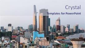  Presentation with population - Amazing presentation design having ho-chi-minh-city-vietnam backdrop and a sky blue colored foreground