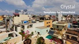  Presentation with neighborhoods - Colorful theme enhanced with ho-chi-minh-vietnam-april backdrop and a seafoam green colored foreground