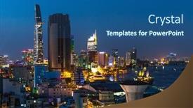  Presentation with population - Beautiful presentation featuring ho-chi-minh-vietnam-circa backdrop and a ocean colored foreground