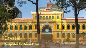  Presentation with colonial - Amazing slide set having ho-chi-minh-vietnam-february backdrop and a tawny brown colored foreground