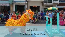  Presentation with acrobats - Slide deck enhanced with ho-chi-minh-ville-vietnam background and a light blue colored foreground