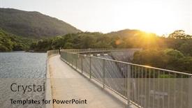  Presentation with water reservoir - Colorful presentation enhanced with ho pui reservoir - yuen long hong kong water dam sunset backdrop and a coral colored foreground