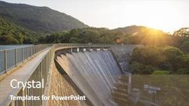  Presentation with water reservoir - Slide set featuring spillway - ho pui reservoir - yuen background and a coral colored foreground
