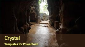  Presentation with hoa - Slides consisting of hoa - bich dong pagoda in ninh background and a tawny brown colored foreground