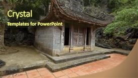  Presentation with hoa - PPT theme with hoa - bich dong pagoda in ninh background and a tawny brown colored foreground
