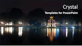  Presentation with tortoise - Beautiful presentation theme featuring hoan kiem lake hanoi backdrop and a black colored foreground