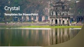  Presentation with vietnam hanoi - Colorful slides enhanced with hoan kiem lake in hanoi backdrop and a ocean colored foreground