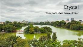  Presentation with vietnam - Audience pleasing slide deck consisting of hoan kiem lake vietnam backdrop and a light gray colored foreground