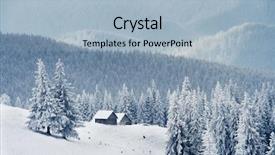  Presentation with house snow mountain - Colorful slide deck enhanced with hoarfrost and snow in mountain backdrop and a  colored foreground