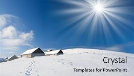  Presentation with snow mountain - PPT layouts enhanced with hoarfrost and snow in mountain background and a light blue colored foreground