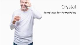  Presentation with eye glass - Amazing slides having hoary senior man drinking glass backdrop and a  colored foreground