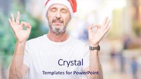  Presentation with meditation - Colorful PPT theme enhanced with hoary senior man wearing christmas backdrop and a sky blue colored foreground