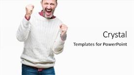  Presentation with winner - PPT layouts with hoary senior man wearing win background and a white colored foreground