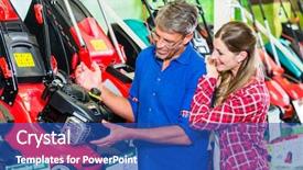  Presentation with hardware - Slides featuring hobby gardener couple woman background and a ocean colored foreground
