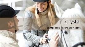  Presentation with horse riding - Slide set consisting of hobby of horseback riding background and a coral colored foreground