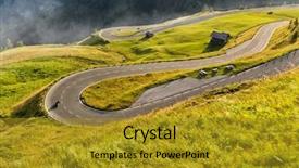  Presentation with travel - Amazing PPT layouts having roundabout - motorcycle drivers riding in alpine backdrop and a gold colored foreground