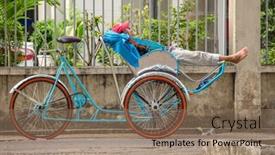 Presentation with rickshaw - Presentation theme having hochiminh-march-25-an-unidentified background and a coral colored foreground