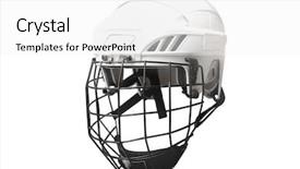  Presentation with hockey and nutrtion - Cool new presentation theme with hockey helmet under the white backdrop and a  colored foreground