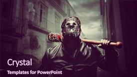  Presentation with hockey - Presentation theme consisting of hockey mask with blood background and a wine colored foreground