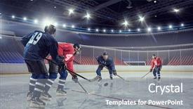  Presentation with rink - Amazing presentation design having hockey match at rink mixed media backdrop and a gray colored foreground