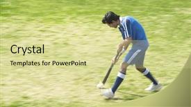  Presentation with field hockey - Slides enhanced with hockey player in a field background and a blonde colored foreground