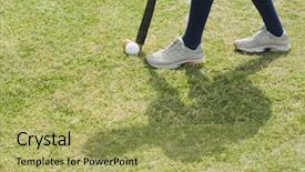  Presentation with field hockey - Slides consisting of hockey player in a field background and a yellow colored foreground