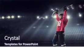  Presentation with ice hockey - PPT layouts enhanced with hockey player on ice mixed background and a wine colored foreground