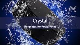  Presentation with hockey puck - PPT theme with hockey puck in splashing water background and a navy blue colored foreground