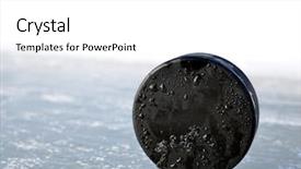  Presentation with hockey puck - PPT theme consisting of hockey puck on a ice background and a white colored foreground