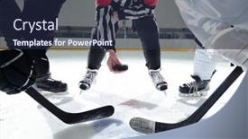  Presentation with referee - PPT layouts featuring hockey-referee-with-puck-standing background and a wine colored foreground