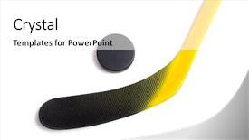  Presentation with hockey puck - Beautiful PPT layouts featuring hockey stick and a puck backdrop and a white colored foreground
