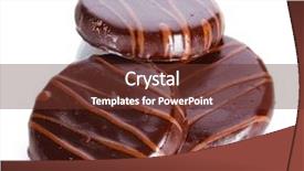  Presentation with cookies - Presentation theme having hocolate cookies isolated on white background and a tawny brown colored foreground