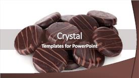  Presentation with cookies and biscuits - PPT theme featuring hocolate cookies isolated on white background and a  colored foreground