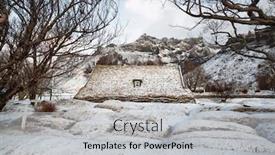  Presentation with church building - Colorful PPT theme enhanced with hofskirkja-church-hof-iceland backdrop and a light gray colored foreground