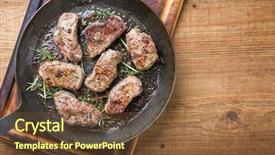  Presentation with frying - Slide set featuring hog roast - fried saddle of pork steak background and a  colored foreground