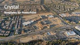  Presentation with los angeles - Beautiful slide deck featuring hogares y medio ambiente - aerial late afternoon view backdrop and a gray colored foreground