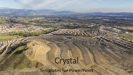  Presentation with los angeles - PPT theme with hogares y medio ambiente - aerial view of new neighborhood background and a  colored foreground