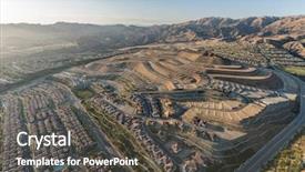  Presentation with ranch - Presentation design featuring hogares y medio ambiente - aerial view of porter ranch background and a dark gray colored foreground