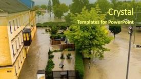  Presentation with flood - Audience pleasing PPT theme consisting of hogares y medio ambiente - flood 2013 linz austria backdrop and a tawny brown colored foreground