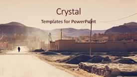  Presentation with village - Slide set featuring hogares y medio ambiente - small berber village background and a lemonade colored foreground