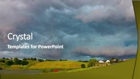  Presentation with storm - Presentation design consisting of hogares y medio ambiente - storm approaching background and a ocean colored foreground