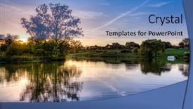  Presentation with kentucky - Amazing PPT theme having hogares y medio ambiente - sunset scene on a small backdrop and a teal colored foreground