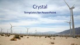  Presentation with green homes - Cool new PPT theme with hogares y medio ambiente - wind turbines at a wind backdrop and a sky blue colored foreground